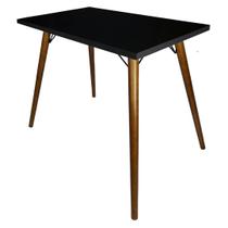 Mesa Retangular 90x54 Preta pé palito chapa reta Mdf