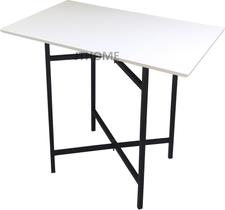 Mesa Retangular 90x54cm branco Base X Dobravel Tubolar 65x75cm Metalon - jthome