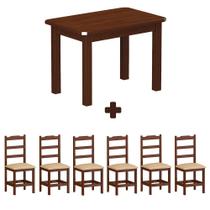 Mesa retangular com 6 cadeiras estofadas - 160cm - Mormont Shop Jm
