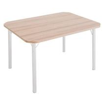 Mesa Retangular com Tampo em MDP 4101 Marrom/Cromado
