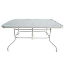 Mesa Retangular com Vidro Branco Just Home Collection