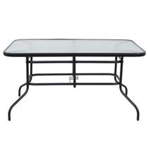 Mesa Retangular com Vidro Preto Just Home Collection