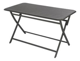 Mesa Retangular Dobravel Aluminio Cinza 130x75x75cm - Napoli Colorido Mesa Retangular Dobravel Aluminio Cinza 130x75x75cm - Napoli Colorido
