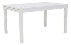 Mesa Retangular Extensivel Jardim 135-270cm Aluminio Branco