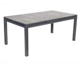 Mesa Retangular Extensivel Jardim 180-240cm Aluminio Cinza