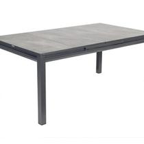 Mesa Retangular Extensivel Jardim 180-240Cm Aluminio Cinza
