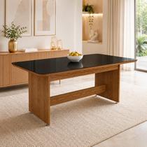 Mesa Retangular Grande De Jantar 160x80cm Tampo De Vidro Para 6 Lugares Mesa Retangular Grande De Jantar 160x80cm Tampo De Vidro Para 6 Lugares