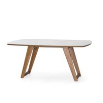 Mesa Retangular Herval Crystal, Off White e Amêndoa 170cm Mesa Retangular Herval Crystal, Off White e Amêndoa 170cm