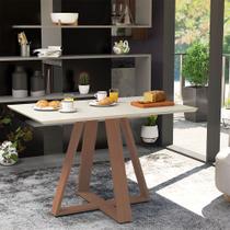 Mesa Retangular Jantar 120x77cm Manu Off White Base Madeira Maciça Mesa Retangular Jantar 120x77cm Manu Off White Base Madeira Maciça