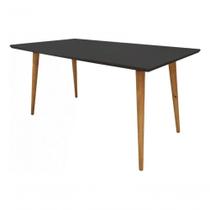 Mesa Retangular Laqueada Com Vidro Sala De Jantar 120x70 Preto Mesa Retangular Laqueada Com Vidro Sala De Jantar 120x70 Preto