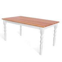 Mesa Retangular Pés Torneados Madeira Maciça 6 Lugares Gardênia Yescasa Branco/Marrom Mesa Retangular Pés Torneados Madeira Maciça 6 Lugares Gardênia Yescasa Branco/Marrom