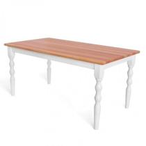 Mesa Retangular Pés Torneados Madeira Maciça 6 Lugares Gardênia Yescasa Branco/Marrom Mesa Retangular Pés Torneados Madeira Maciça 6 Lugares Gardênia Yescasa Branco/Marrom