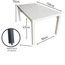 Mesa Retangular Rattan Niza 150x90 + 6 Poltronas Ibiza Mesa Retangular Rattan Niza 150x90 + 6 Poltronas Ibiza