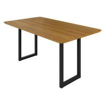 Mesa Retangular Tampo em Mdf 160x90cm Preto / Marrom