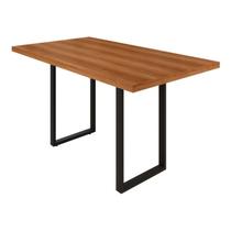 Mesa Retangular Tampo Madeira Bp 140cm X 75cm Base Tubo 40cm X 40cm