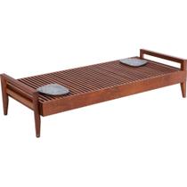 Mesa Retangular Tramontina Mood em Madeira Jatobá FSC com Braços Baixos e Pedra Sabão Tramontina