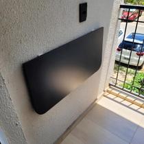 Mesa Retrátil Preta de Parede 60x30 MDF Dobrável e Econômica de Espaço