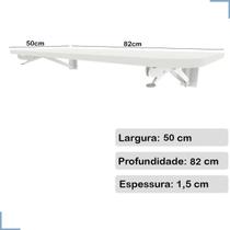 Mesa Retratil Suspensa Multiuso Branca Para Estudo 82 x 50 cm