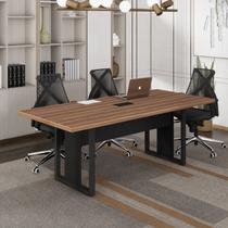 Mesa Reunião 6 Lugares com 1 Caixa de Tomadas Pé Quadro 200x90cm Yescasa Mesa Reunião 6 Lugares com 1 Caixa de Tomadas Pé Quadro 200x90cm Yescasa
