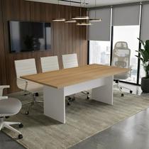 Mesa Reunião 8 Lugares 200cm x100cm Retangular Executiva com Pé Painel para Escritório Corporativo F5 Office