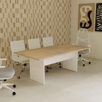 Mesa Reunião 8 Lugares 200cm x100cm Retangular Executiva com Pé Painel para Escritório Corporativo F5 Office