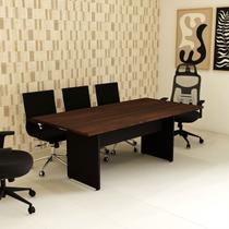 Mesa Reunião 8 Lugares 200x100cm Retangular Executiva com Pé Painel para Escritório Corporate Mesa Reunião 8 Lugares 200x100cm Retangular Executiva com Pé Painel para Escritório Corporate