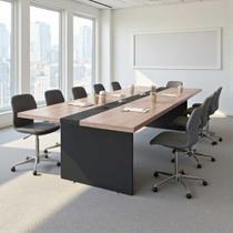 Mesa Reuniao 8 Lugares Design Escritório 3,60m Nogueira