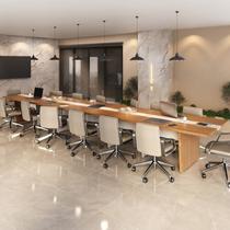 Mesa Reunião Escritório 14 Lugares com Caixa de Tomada, Tampo Engrossurado 50mm Mesa Reunião Escritório 14 Lugares com Caixa de Tomada, Tampo Engrossurado 50mm