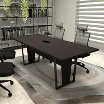 Mesa Reunião Escritório 2,00m x 0,90m com Caixa de Tomadas e Pés em Metal Industrial Executivo F5 Preto Mesa Reunião Escritório 2,00m x 0,90m com Caixa de Tomadas e Pés em Metal Industrial Executivo F5 Preto