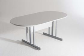Mesa Reunião Oval 2700mm Cinza/cinza Mdf 15mm