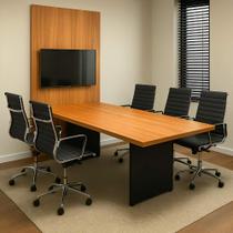 Mesa Reunião para Escritório 1,80m c/ Painel de TV F5 Office Mesa Reunião para Escritório 1,80m c/ Painel de TV F5 Office