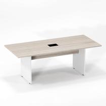 Mesa Reunião Power Box Pé Painel P25 Pandin 2,6 M Casablanca e Branco