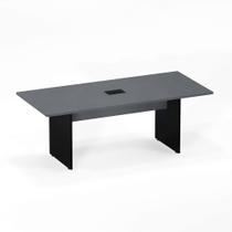 Mesa Reunião Power Box Pé Painel P25 Pandin 2,6 M Grafito e Preto