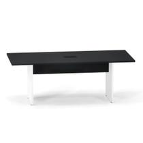 Mesa Reunião Power Box Pé Painel P25 Pandin 2,6 M Preto e Branco Mesa Reunião Power Box Pé Painel P25 Pandin 2,6 M Preto e Branco
