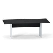 Mesa Reunião Power Box Pé Painel P25 Pandin 2,6 M Preto e Cinza