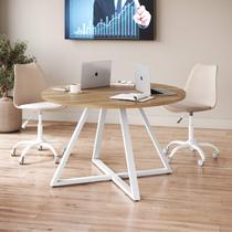 Mesa Reunião Redonda com 4 Lugares 110cm Concept Home Office Artesano