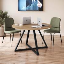 Mesa Reunião Redonda com 4 Lugares 110cm Concept Home Office Artesano