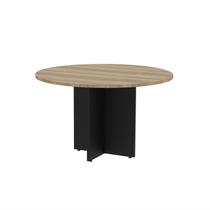 Mesa Reunião Redonda MRR1100P25PP Marrom/Noce Marromle/Preto