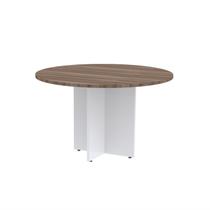 Mesa Reunião Redonda MRR1100P25PP Marrom/Walnut/Branco Mesa Reunião Redonda MRR1100P25PP Marrom/Walnut/Branco