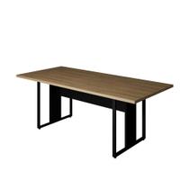 Mesa Reunião Retang Atc30 2,00 x 0,90 Pé Quadro Macadamia/Pr Mesa Reunião Retang Atc30 2,00 x 0,90 Pé Quadro Macadamia/Pr