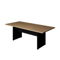 Mesa Reunião Retangular c/ pé Painel ATC30 - Macadamia/Preto