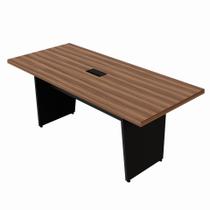Mesa Reunião Start 2,00 x 0,90 c/ cx Tom. Pé Angular Nogal/Pt