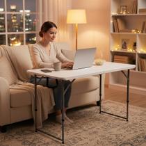 Mesa Robust Dobrável Multiuso 1,20M Branca, Mesa Portátil Resistente para Escritório e Casa Mesa Robust Dobrável Multiuso 1,20M Branca, Mesa Portátil Resistente para Escritório e Casa