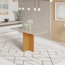 Mesa Robusta Candian 120x80 Vidro Canto Copo Jcm Movelaria Cinamomo Com Off White