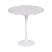 Mesa Saarinen Lateral Carrara 42cm - Base Branca Mesa Saarinen Lateral Carrara 42cm - Base Branca