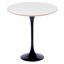 Mesa Saarinen Lateral Fórmica Branca 42cm - Base Preta Mesa Saarinen Lateral Fórmica Branca 42cm - Base Preta
