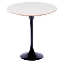 Mesa Saarinen Lateral Fórmica Branca 51cm - Base Preta