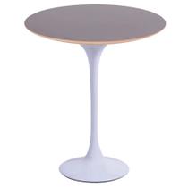 Mesa Saarinen Lateral Fórmica Preta 42cm - Base Branca