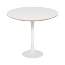 Mesa Saarinen Lateral Oval Fórmica Branca 57x38cm - Base Branca