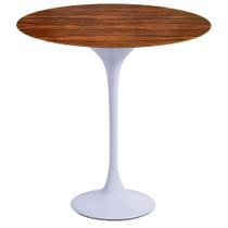 Mesa Saarinen Lateral Oval Pau Ferro 57x38cm - Base Branca